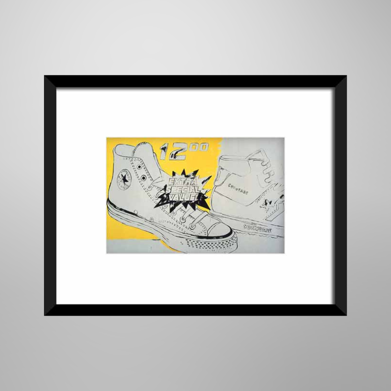Andy Warhol "Converse Extra Special Value" c. 1985-86 | Licensed Art Print | Framed Art | Lithograph | Pop Art picket and rail