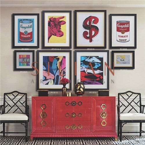 Andy Warhol - Dollar Sign, 1981 (red) (PT1810) picket and rail