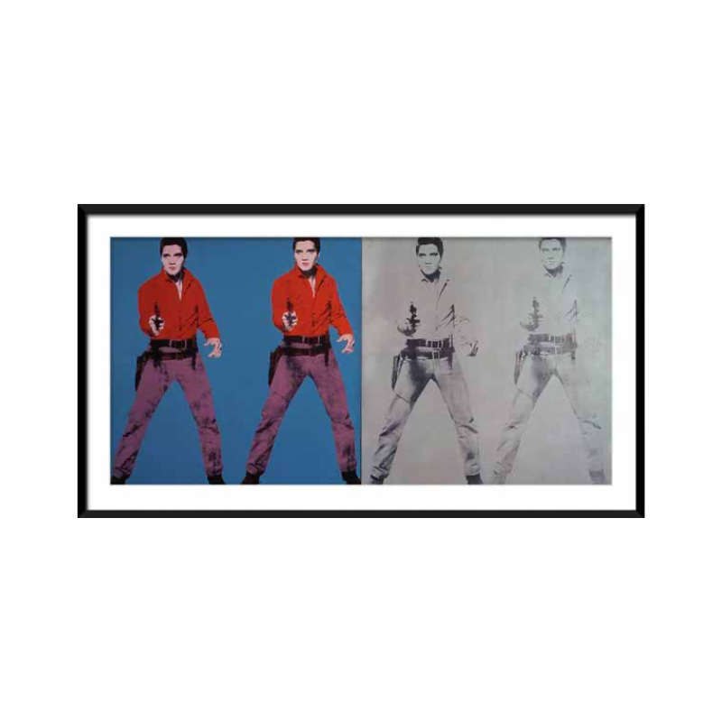 Andy Warhol "Elvis® I and II", 1964 | Licensed Art Print | Framed Art | Lithograph | Pop Art picket and rail