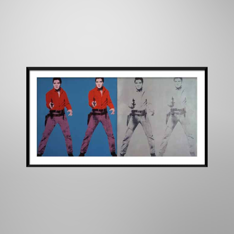 Andy Warhol "Elvis® I and II", 1964 | Licensed Art Print | Framed Art | Lithograph | Pop Art picket and rail