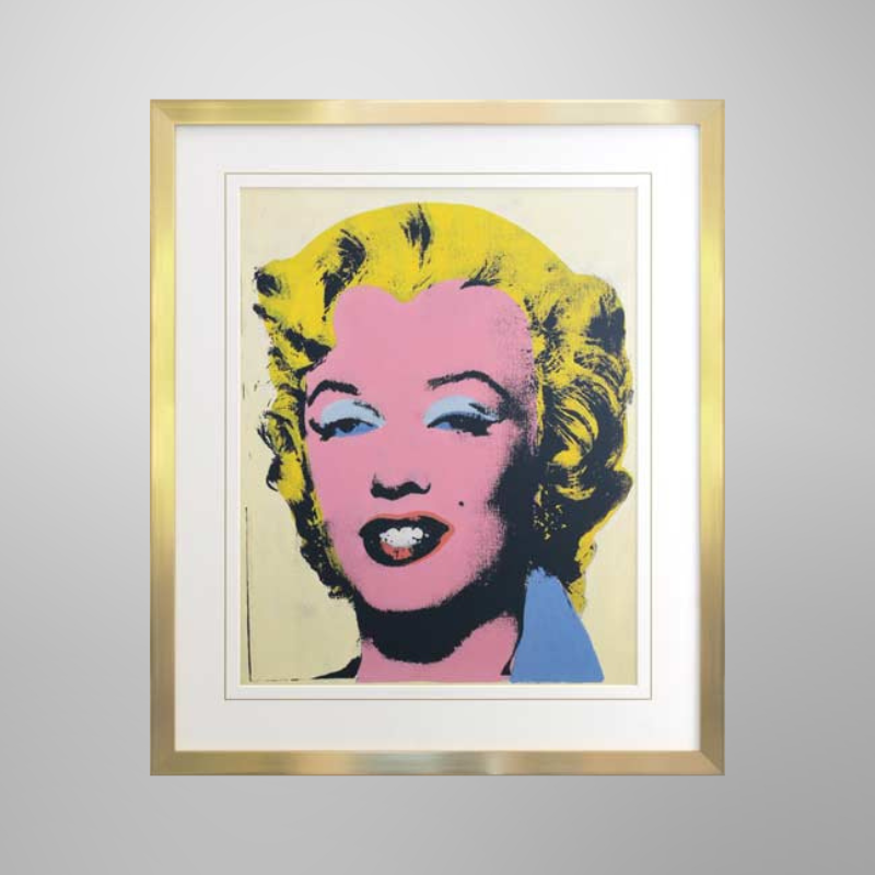 Andy Warhol "Lemon Marilyn", 1962 | Licensed Art Print | Framed Art | Lithograph | Pop Art picket and rail