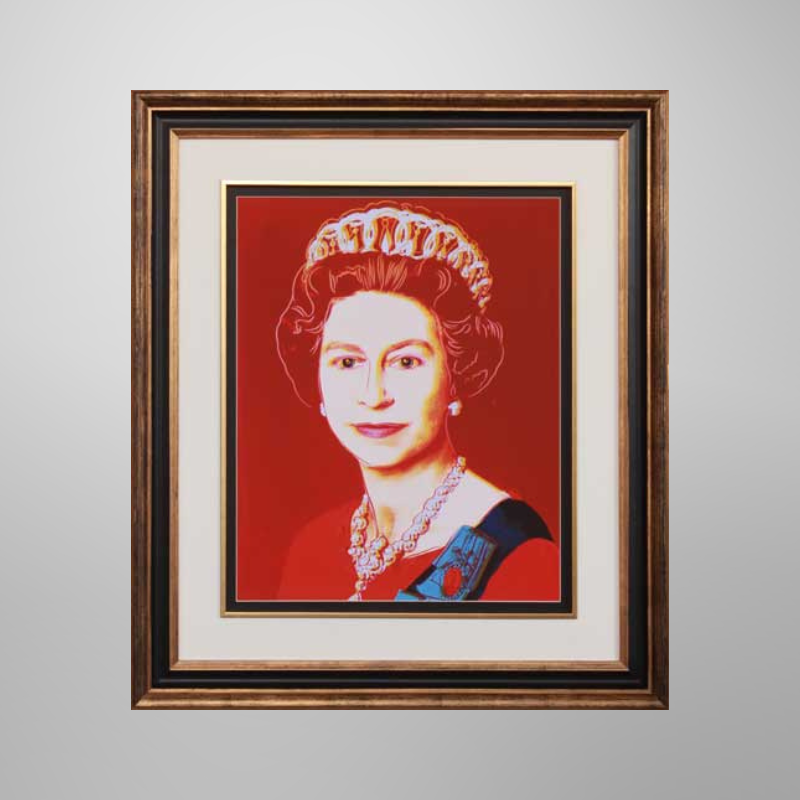 Andy Warhol "Reigning Queens: Queen Elizabeth II of the United Kingdom," 1985 | Licensed Art Print | Framed Art | Lithograph | Pop Art picket and rail