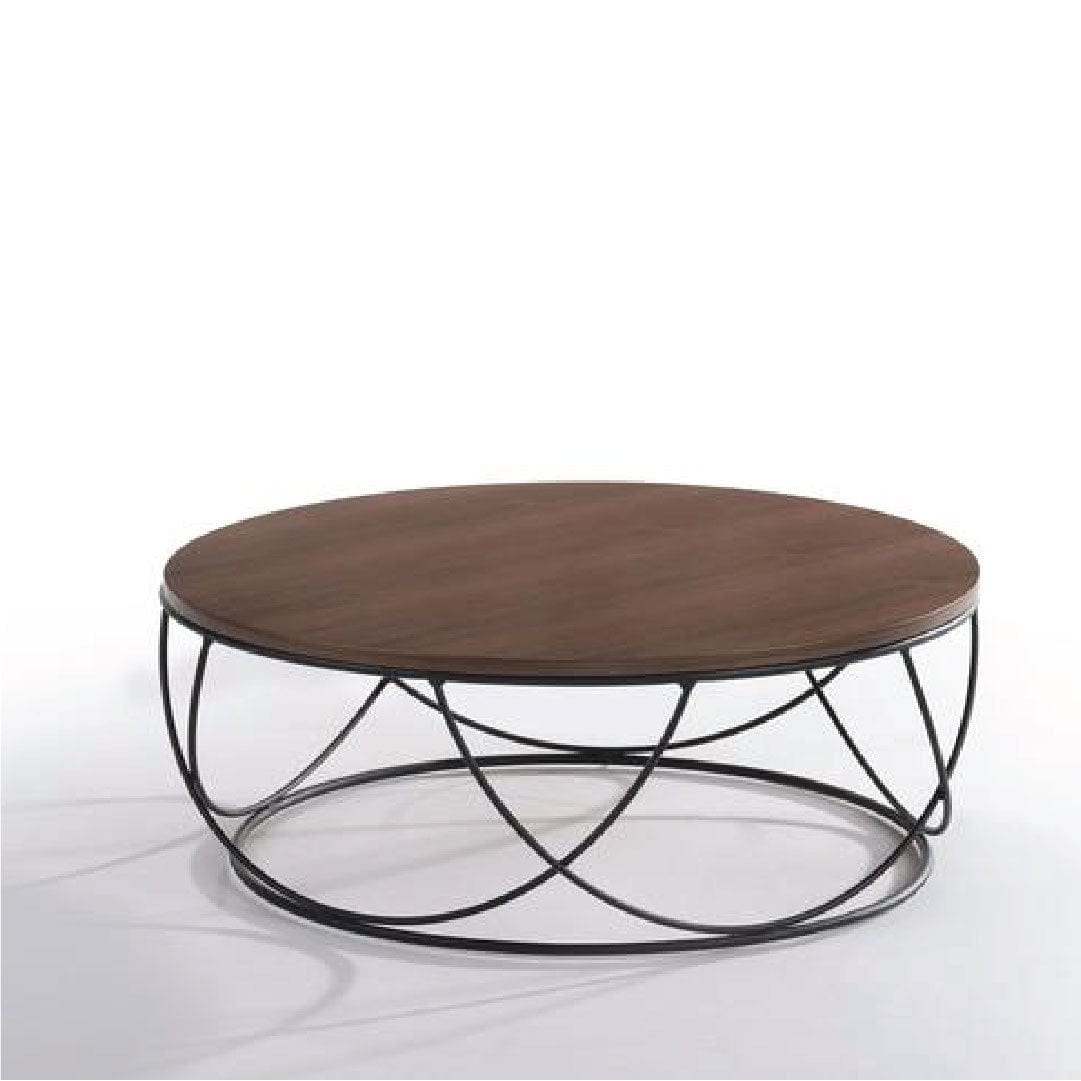 Anne Solid Wood Round Coffee Table (MIT-5148) picket and rail