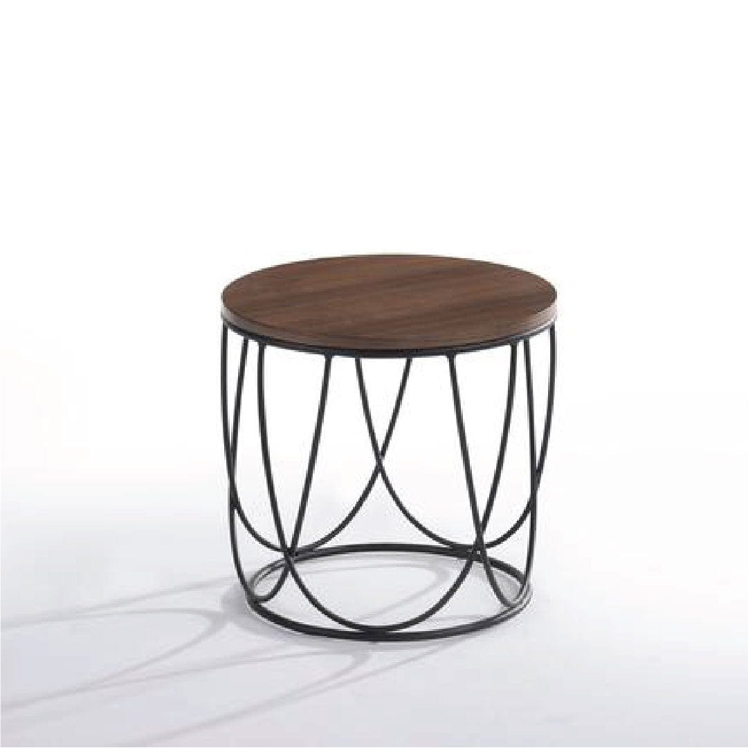 Anne Solid Wood Round Side Table (MIT-5148) picket and rail