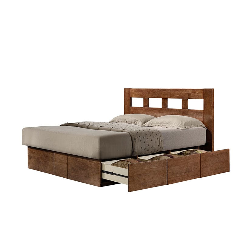 Ashton 6-Drawer Solid Wood King Platform Storage Bed picket and rail