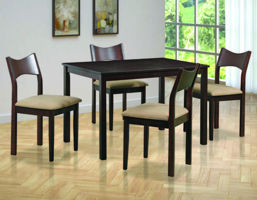 AUSTIN 5pc 1.2m Solid Wood Dining Set (SYF-0149) picket and rail