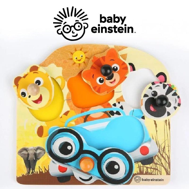 Baby Einstein HAPE Friendly Safari Faces Wooden Puzzle BE11654 picket and rail