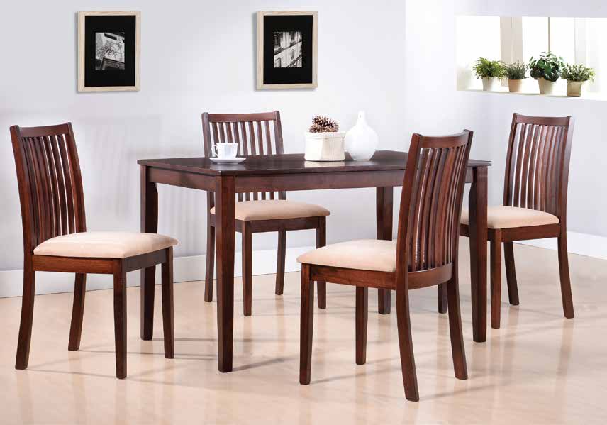 Berry 5pc 1.2m Solid Wood Dining Set (C-3200) picket and rail