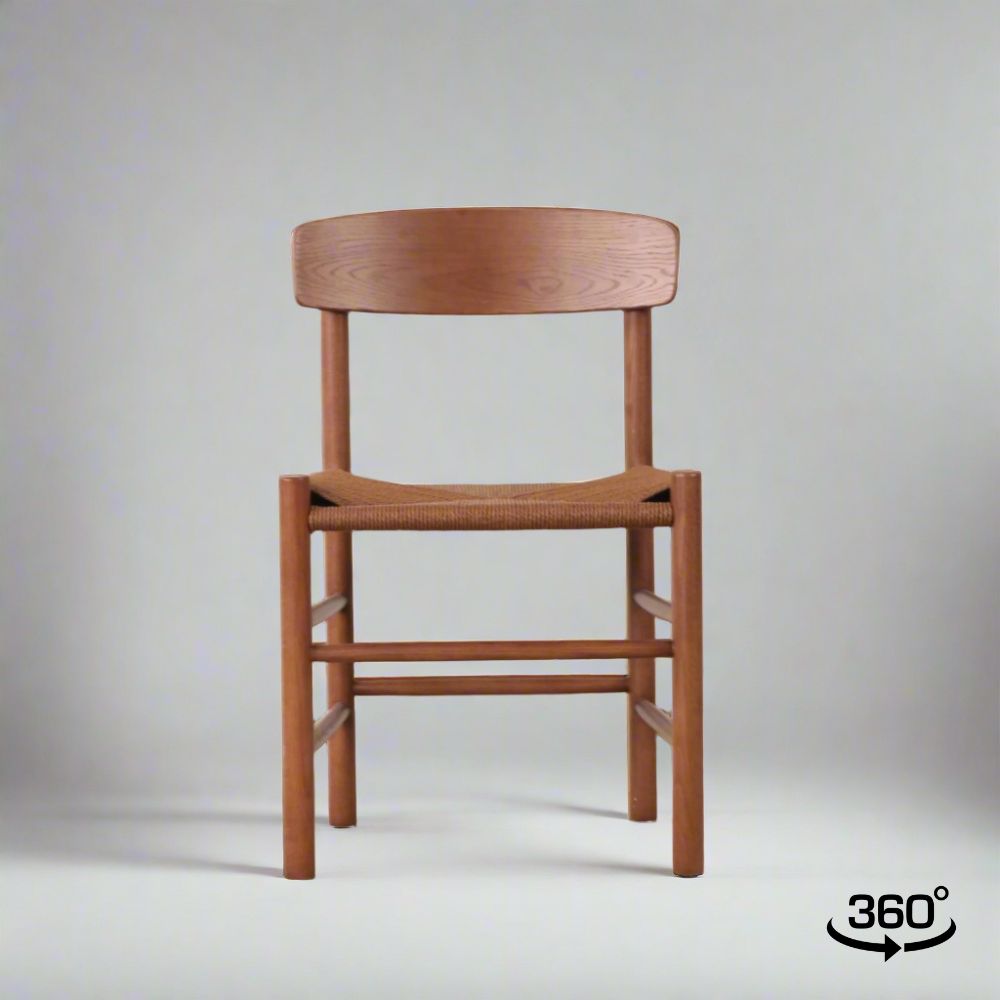 Borch Chair (CH9162) - Custom Solid Wood American Oak Dining Chair Mid-Century Architect-Inspired Scandinavian Minimalist picket and rail