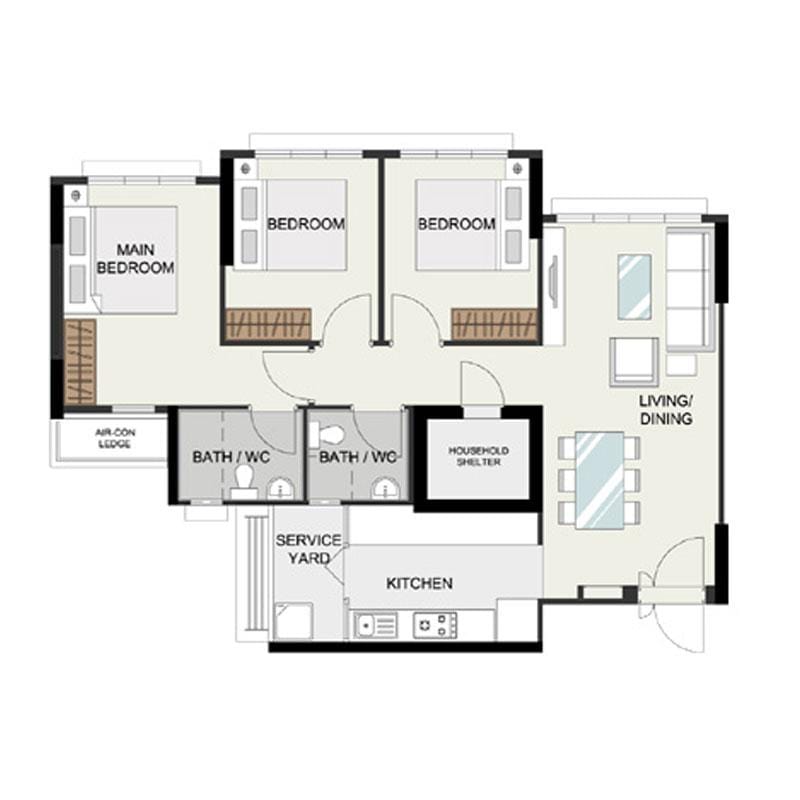 BTO 4-Room Basic Home Renovation Package picket and rail