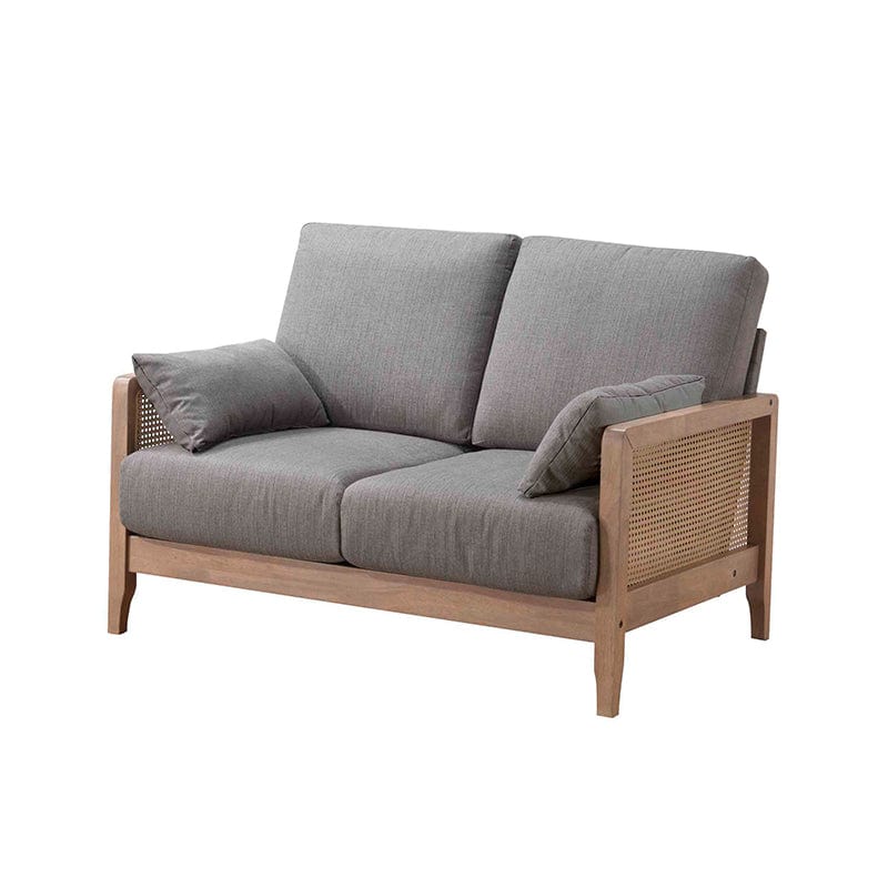 Calamus 1/2/3-Seater Fabric-Upholstered Wooden Sofa with Sidearms Rattan Weave - Beech (ITG-3213LC) picket and rail