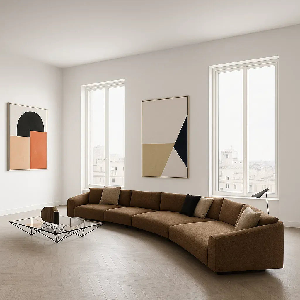 Caldoro (SF12039) - Italian Minimalist Custom Sofa Bespoke in Leather & Fabric picket and rail