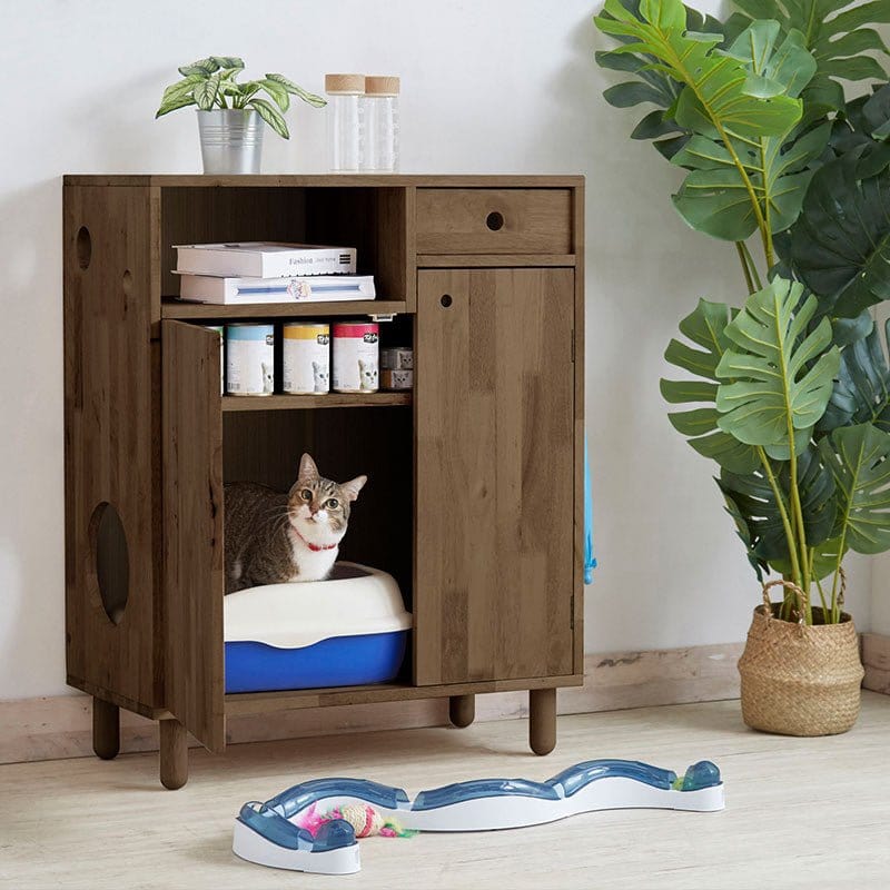Cat/Dog/Pet Solid Wood Utility Storage Play Cabinet (WIL-0131) picket and rail
