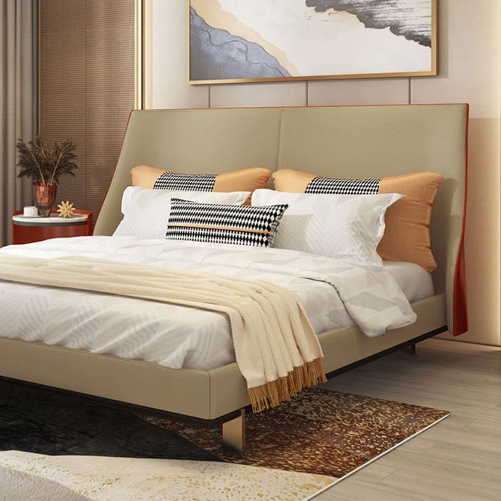 Cavalli Italia® AIRY Modern Leather Upholstered Bed picket and rail