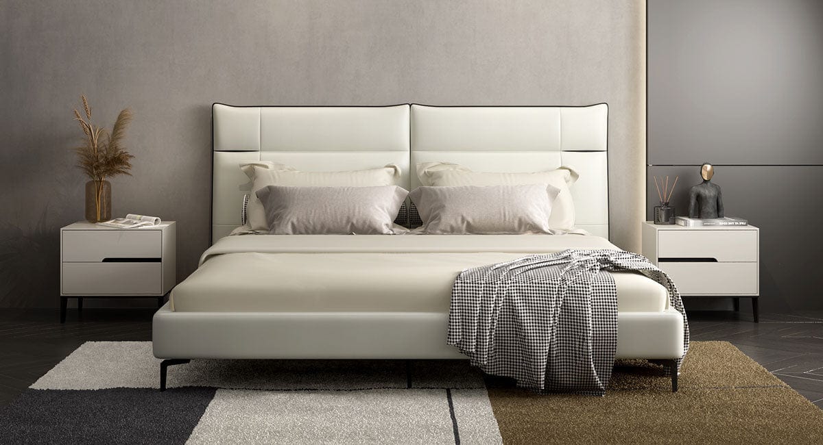 Cavalli Italia® COLLODI Modern Leather Upholstered Bed picket and rail