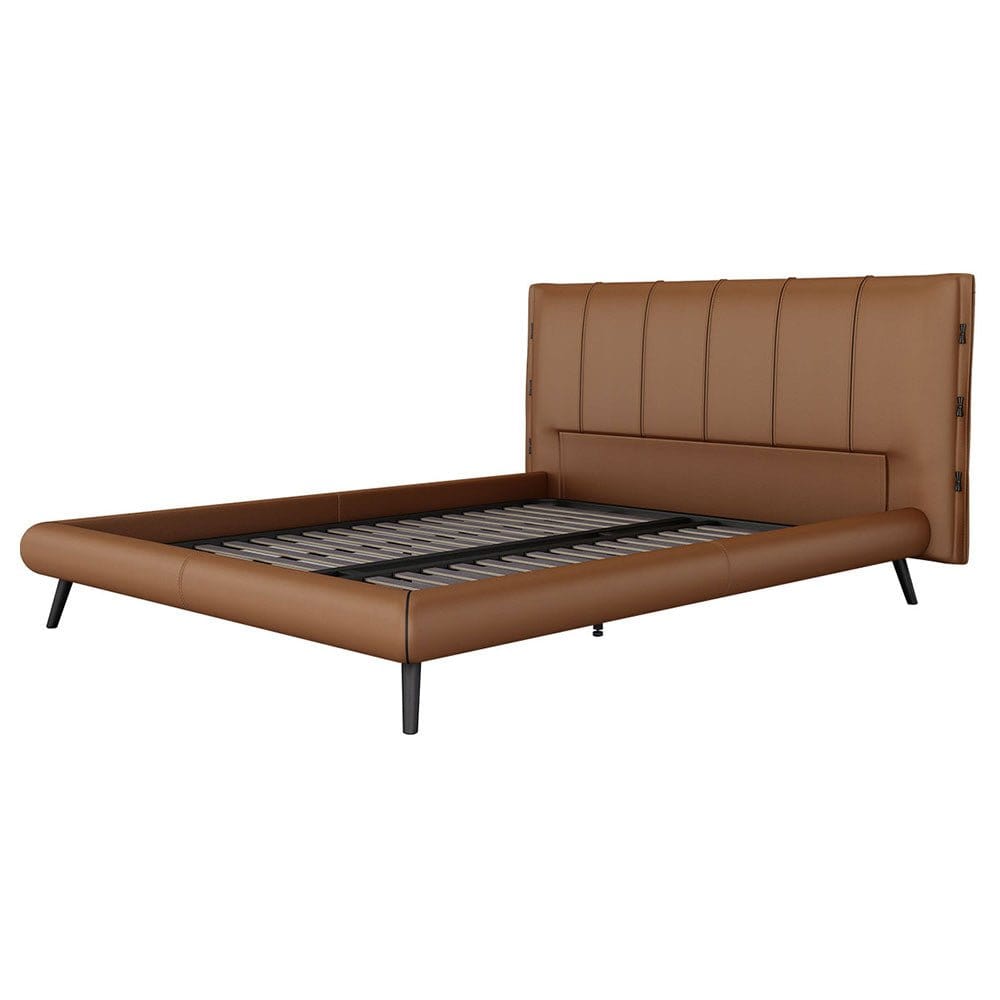 Cavalli Italia® KALLO Modern Leather Upholstered Bed picket and rail