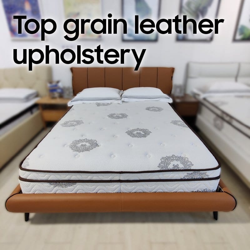 Cavalli Italia® KALLO Modern Leather Upholstered Bed picket and rail