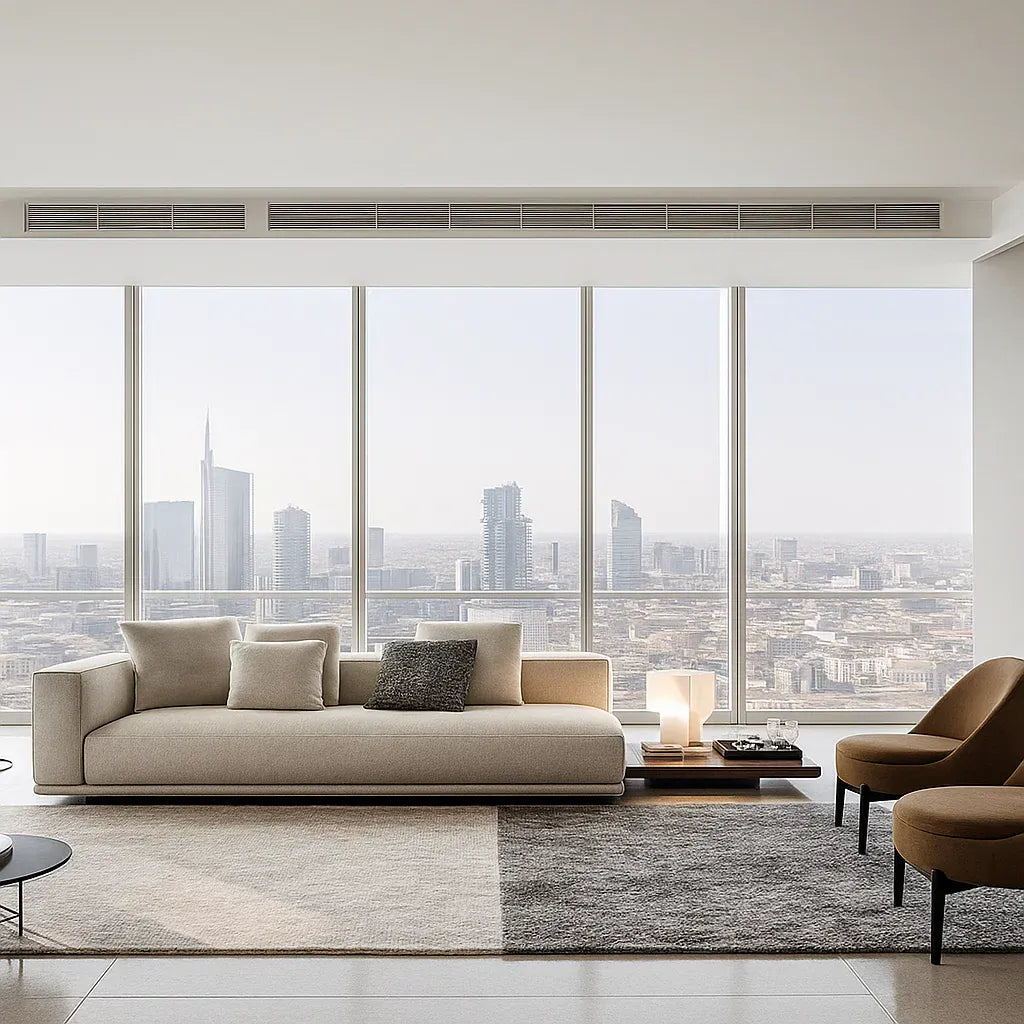 Cavora (SF12004) - Italian Minimalist Custom Sofa Bespoke in Leather & Fabric picket and rail