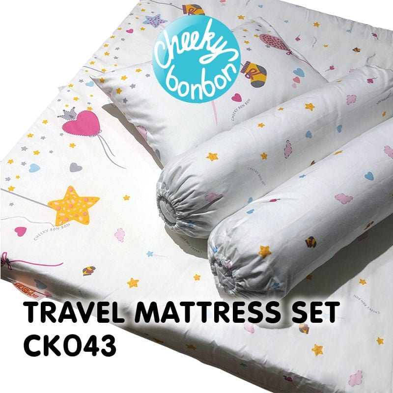 Cheeky Bon Bon Baby 5pc Travel Mattress Set (66x96.5x7.6cm) CK043 picket and rail