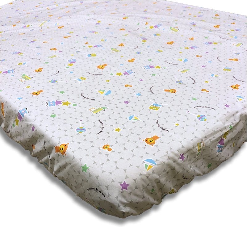 Cheeky Bon Bon Baby Mattress Topper Fitted Sheet for Castle Convertible Cot (91.5x145x7.5cm) CK826-TL picket and rail
