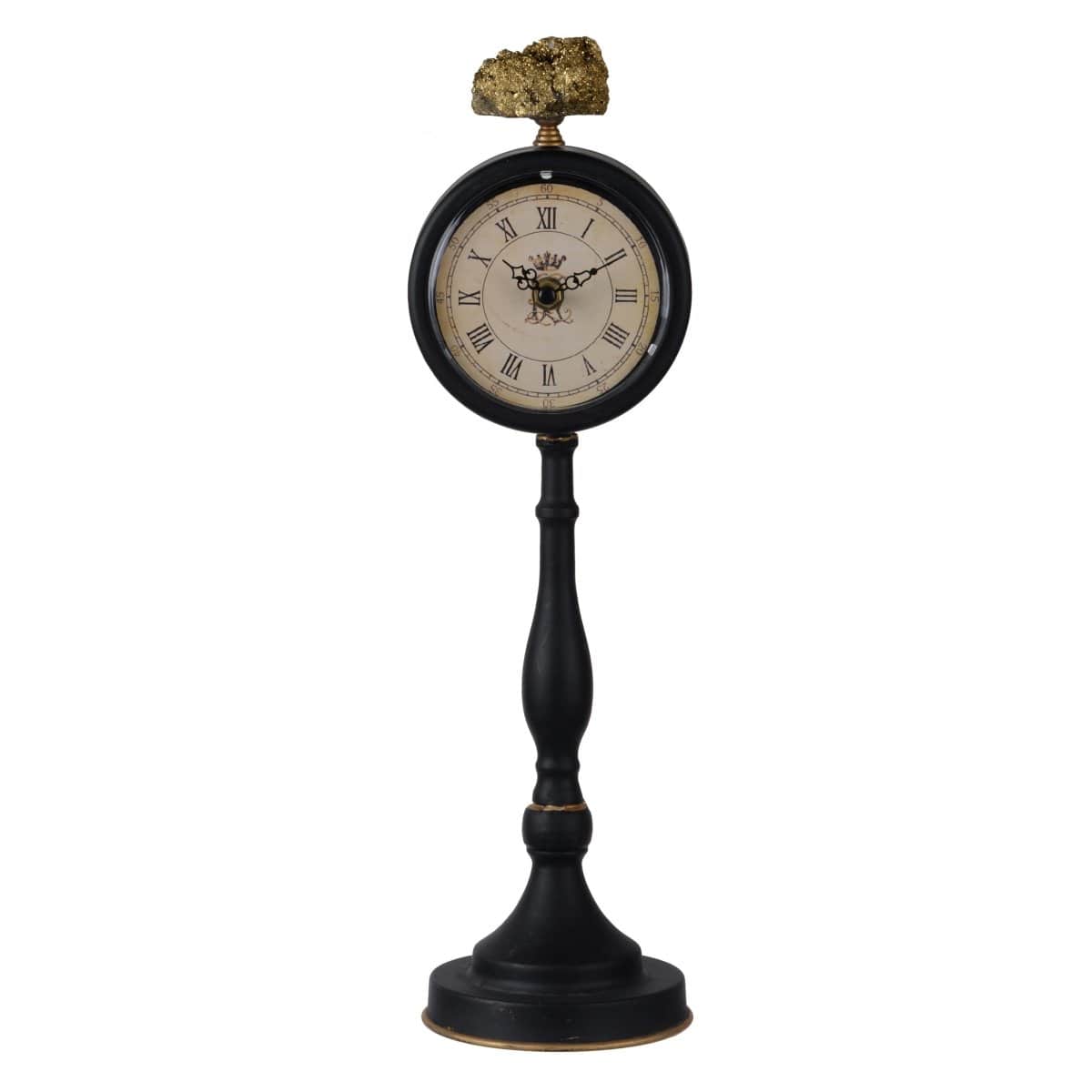 Clock - Lavonia Pedestal Table Clock - Tall (AB-41826) picket and rail