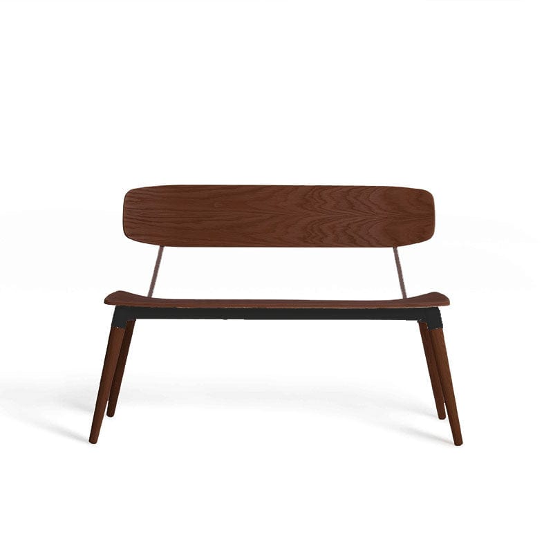 Copine 1.2m Bench in American Walnut (EHS-SD9187B-KD-WAL/BLK) (NEW) picket and rail
