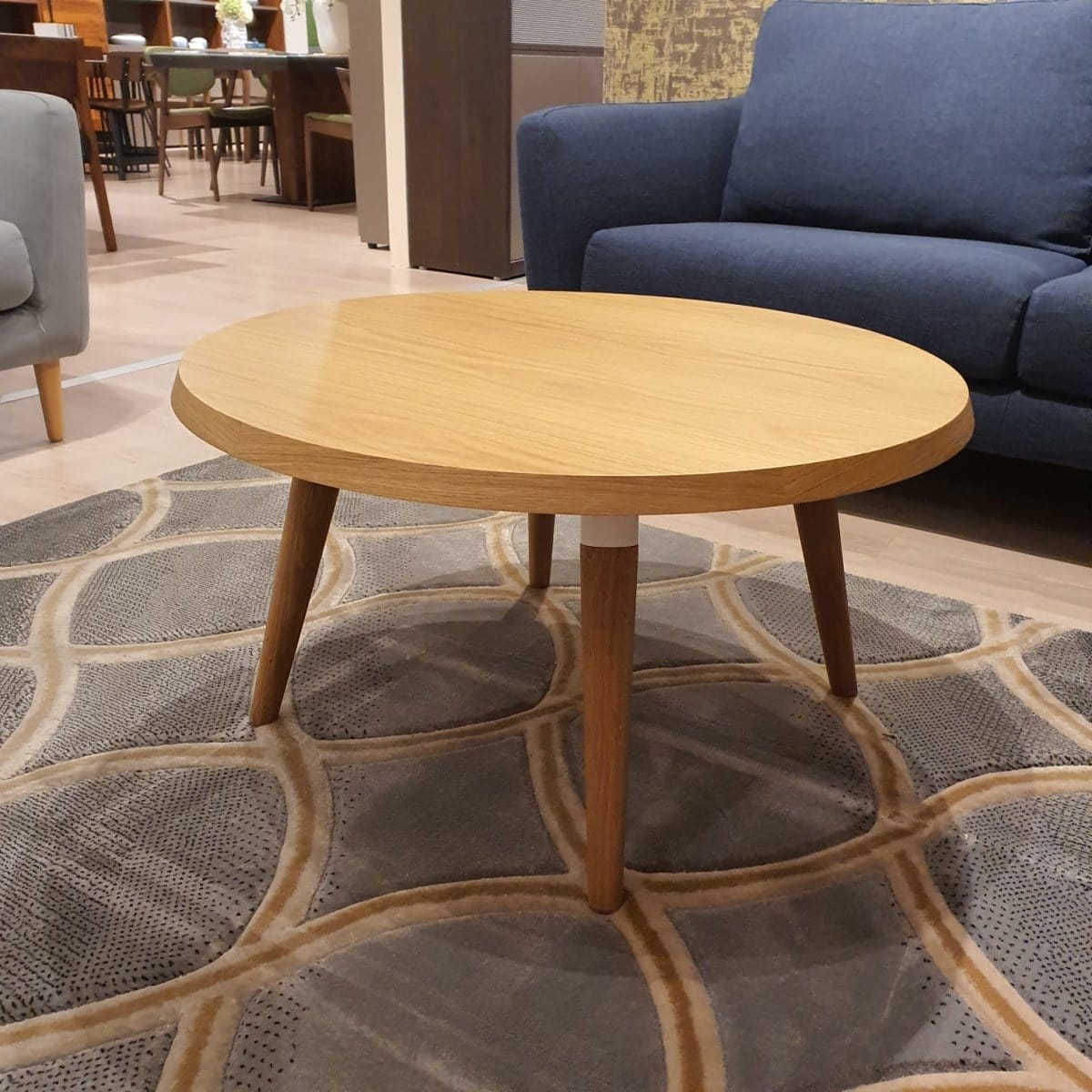 Copine Round Coffee Table in American Walnut (MCS-SD9192B-OAK) (C2209) picket and rail