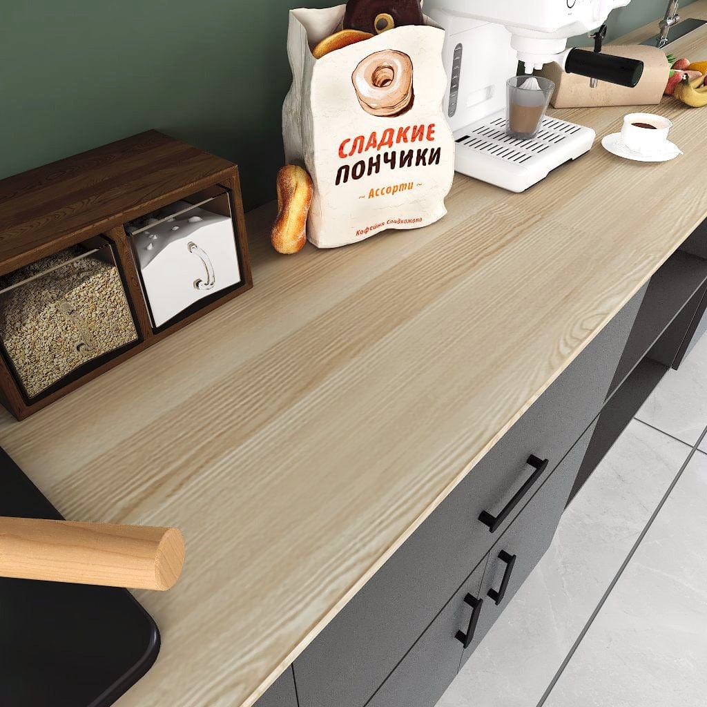 Custom 24-Feet Modern Minimalist Kitchen Cabinet - Assorted Colour picket and rail