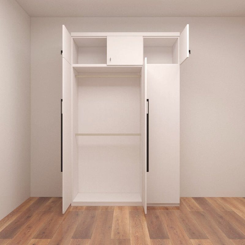 Custom Carpentry 1.2m-1.5m 3-Door Swing-Door Wardrobe - Assorted Colors **STARBUY** picket and rail