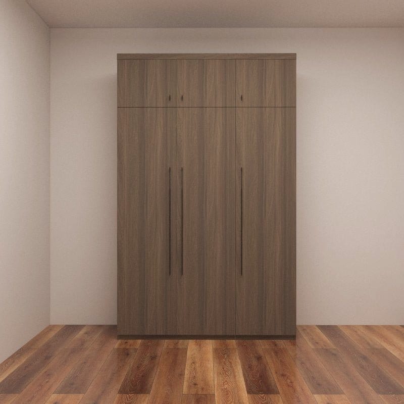 Custom Carpentry 1.2m-1.5m 3-Door Swing-Door Wardrobe - Assorted Colors **STARBUY** picket and rail