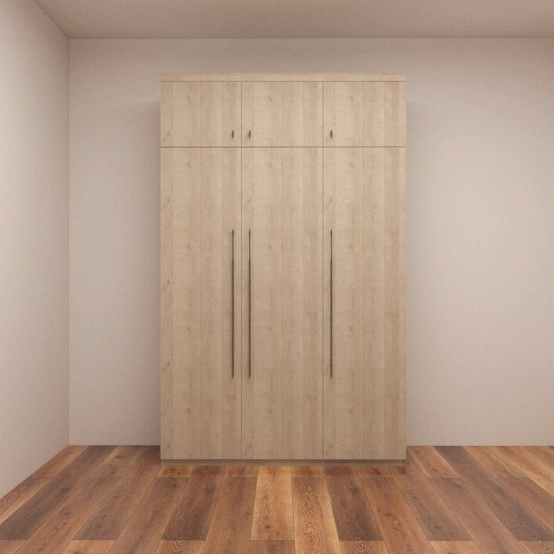 Custom Carpentry 1.2m-1.5m 3-Door Swing-Door Wardrobe - Assorted Colors **STARBUY** picket and rail