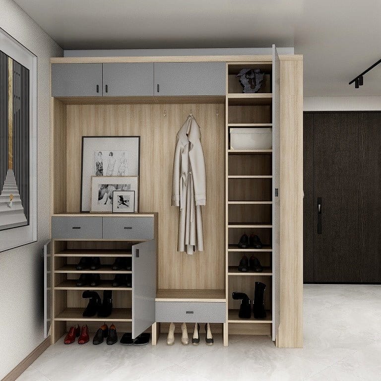 Custom Carpentry Full-Height Shoe Cabinet (SC05) picket and rail