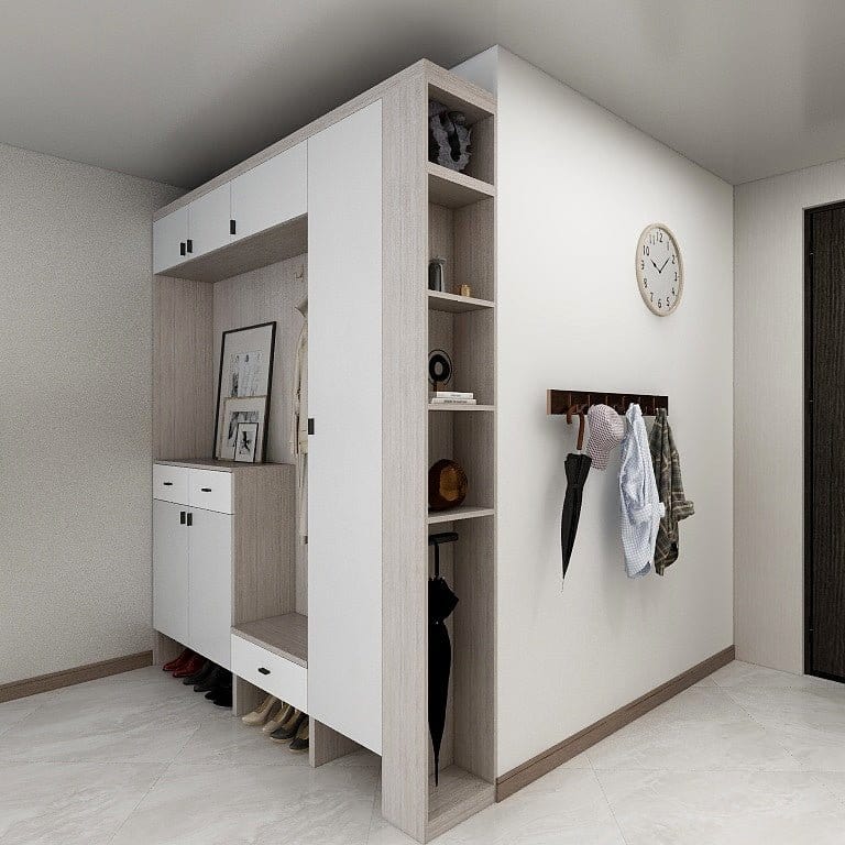 Custom Carpentry Full-Height Shoe Cabinet (SC05) Picket&Rail