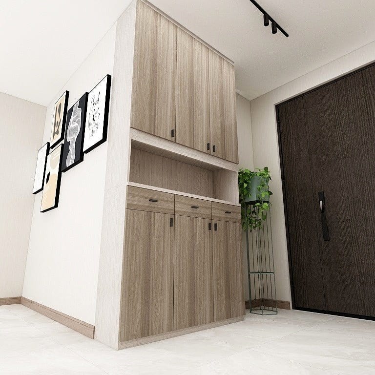 Custom Carpentry Full-Height Shoe Cabinet (SC28) Picket&Rail