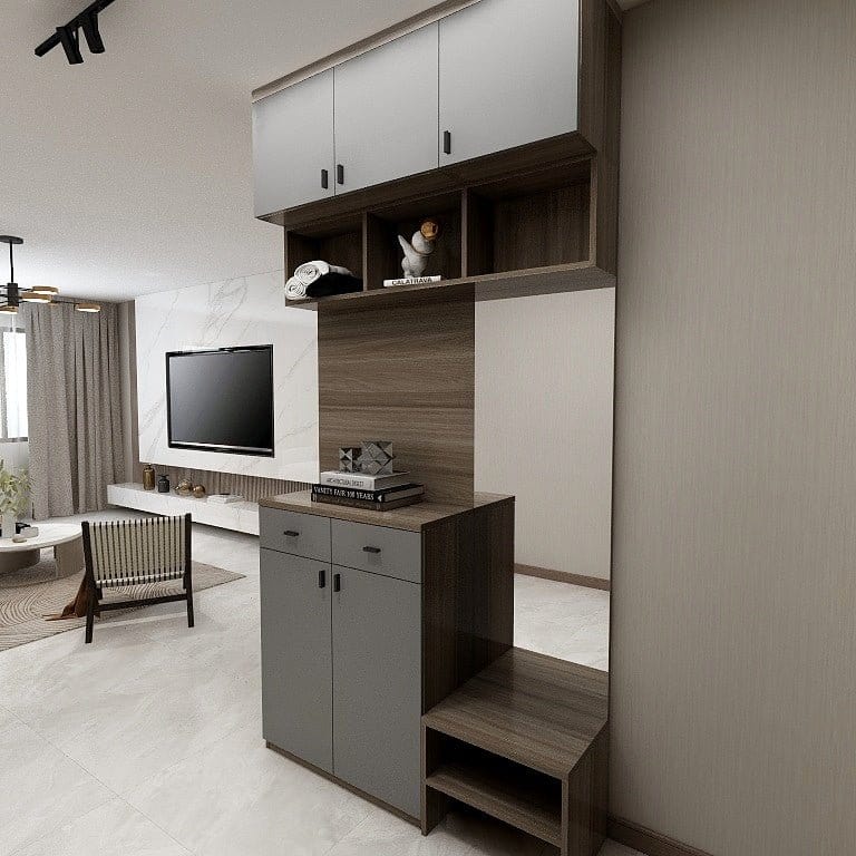 Custom Carpentry Full-Height Shoe Cabinet (SC29) picket and rail