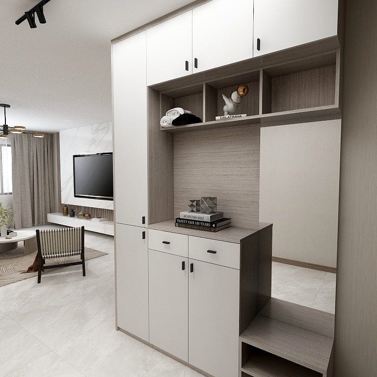 Custom Carpentry Full-Height Shoe Cabinet (SC36) picket and rail