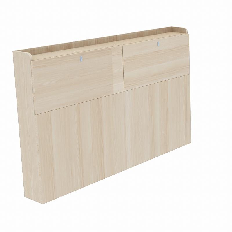 Custom Carpentry Storage Headboard for Queen Tatami - Walnut/White picket and rail