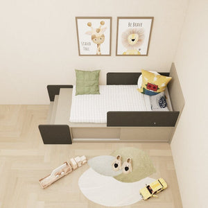 Custom Kids & Toddler Tatami Storage Bed with Flip-Down Doors & Side G -  Picket&Rail Custom Furniture Interiors