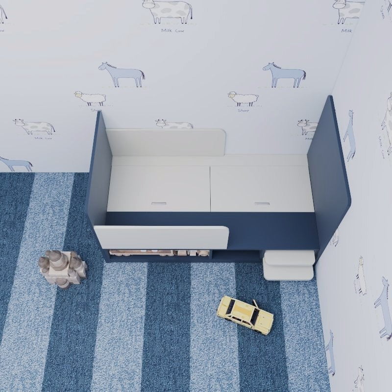 Custom Kids & Toddler Tatami Storage Bed with Side Guards & Steps (TSB