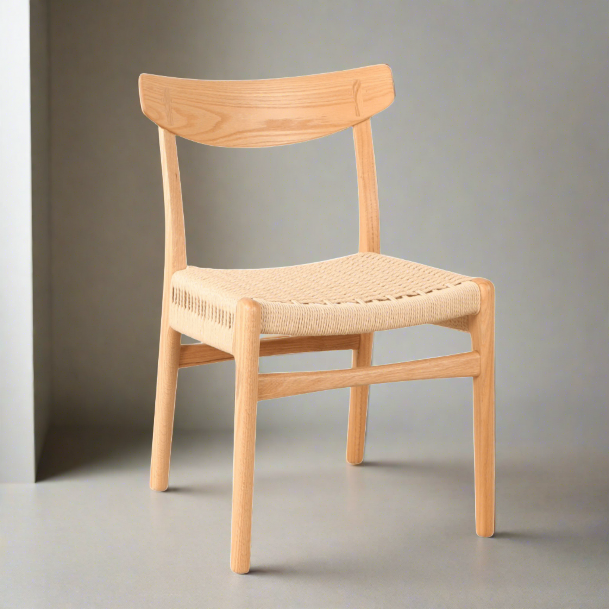 Custom Solid Wood Dining Chair with Woven Paper Cord - Veritas Chair (CH9310) picket and rail