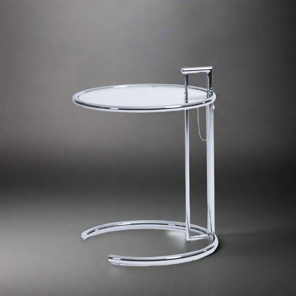 Custom Stainless Steel Side Table with Tempered Glass Top - CT1001 picket and rail