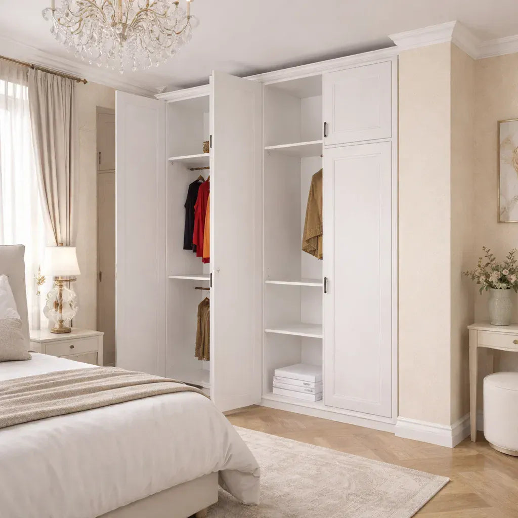 Custom Wardrobe System (Avignon) Length 1.5-2m Full Height Swing Door System (Built-In or Freestanding) picket and rail