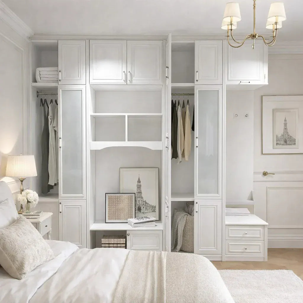 Custom Wardrobe System (Avignon) Length 2-3m Full Height Swing Door System (Built-In or Freestanding) picket and rail