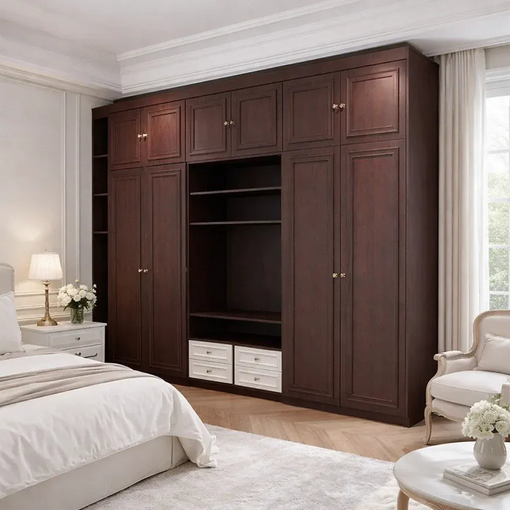 Custom Wardrobe System (Avignon Noir)Length 1.5-2m Full Height Swing Door System (Built-In or Freestanding) picket and rail