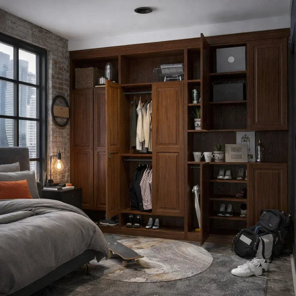 Custom Wardrobe System (Carlson) Length 2-3m Full Height Swing/Sliding Door System (Built-In or Freestanding) picket and rail