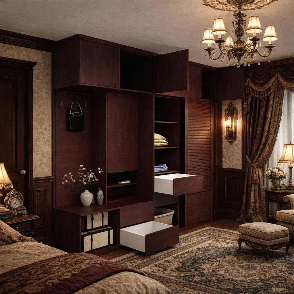Custom Wardrobe System (Imperial) Length 2-3m Full Height Swing/Sliding Door System (Built-In or Freestanding) picket and rail