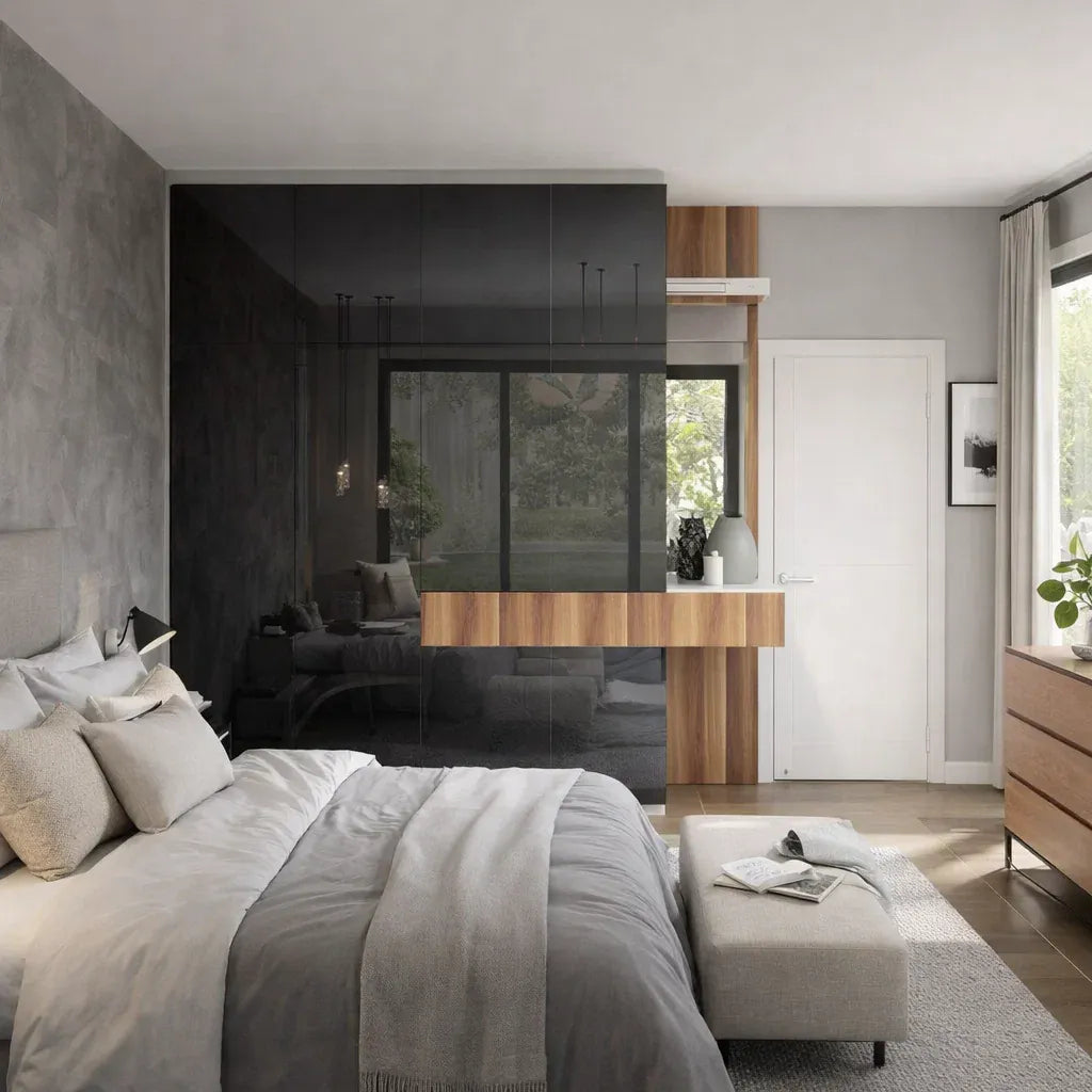 Custom Wardrobe System (Phantom) High Gloss Length 1.5-2m Full Height Sliding Door System (Built-In or Freestanding) picket and rail