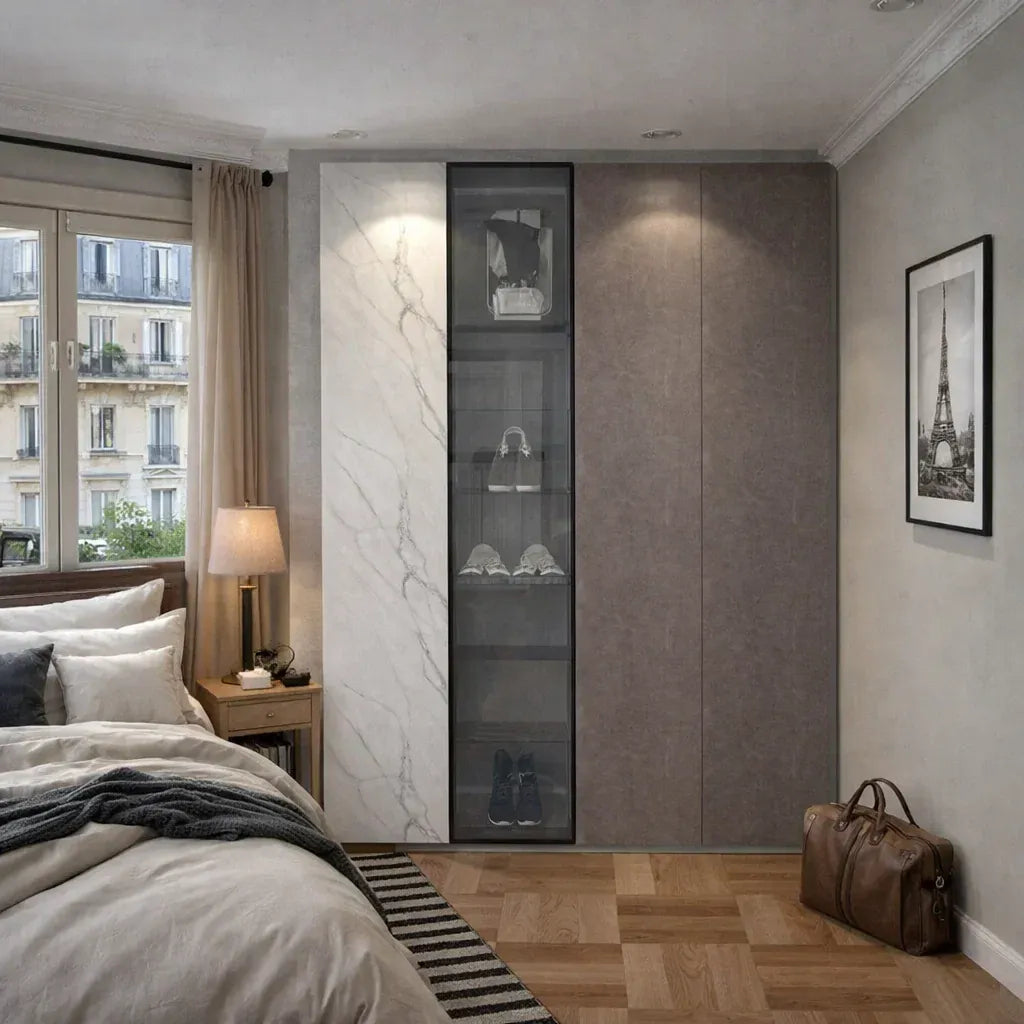 Custom Wardrobe System (Rock) Length 1.2-1.5m Full Height Swing Door System (Built-In or Freestanding) picket and rail