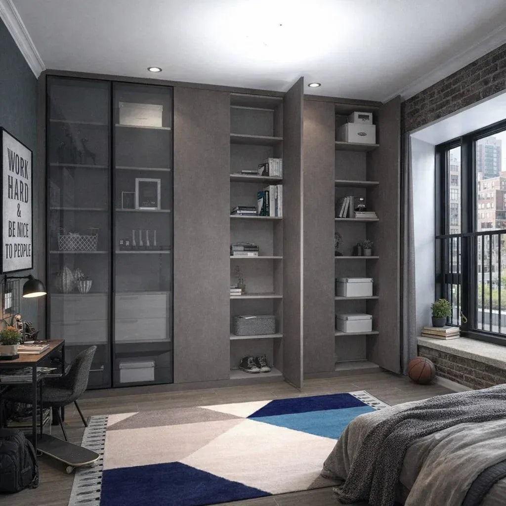 Custom Wardrobe System (Rock) Length 1.5-2m Full Height Swing Door System (Built-In or Freestanding) picket and rail