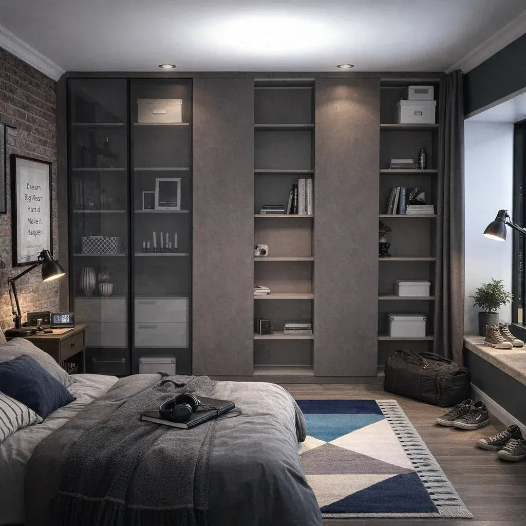 Custom Wardrobe System (Rock) Length 1.5-2m Full Height Swing Door System (Built-In or Freestanding) picket and rail